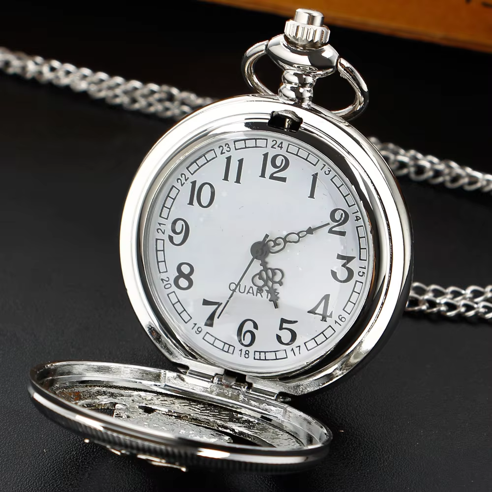 Pocket Watch with Lovely Owl Full Hunter Alloy Quartz Clock with Necklace Fob Chain  Antique Watches for Men Women XH1012