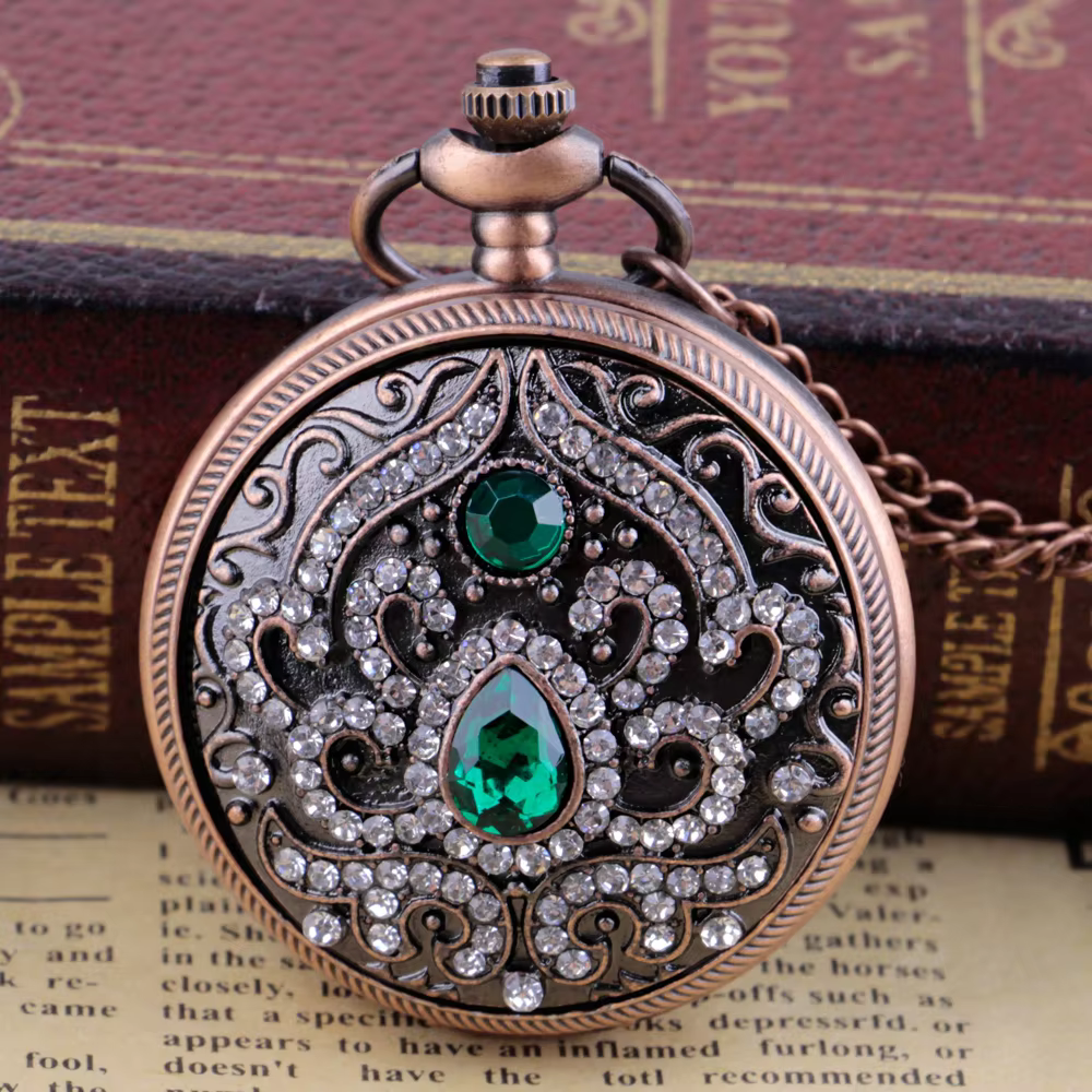 Fashion Exquisite Ladies Quartz Pocket Watch Personality Elegant Charm Retro Necklace Pendant with Chain Watch Gifts For Women