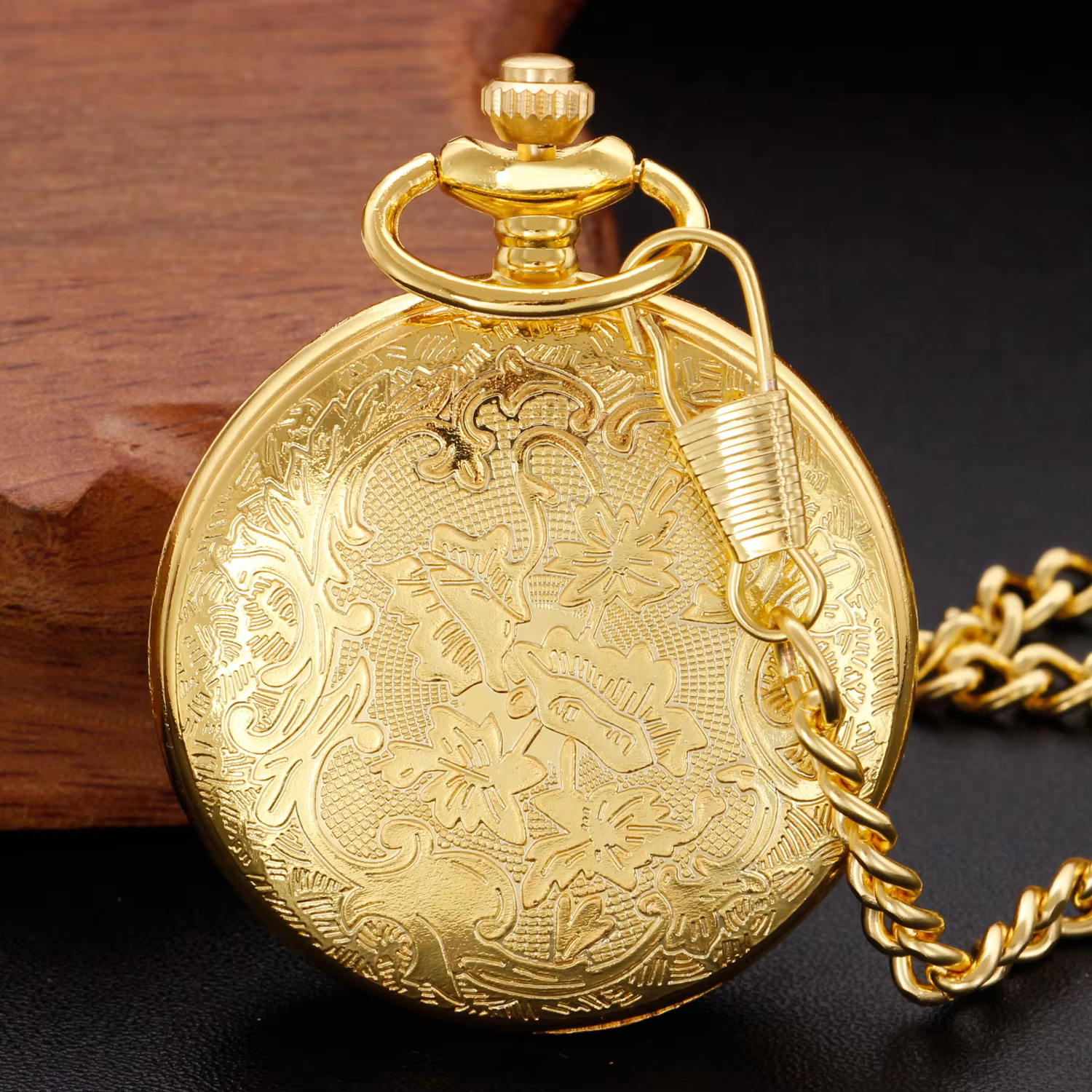 Luxury Gold Quartz Pocket Watch for Men Women Roman Digital Steampunk Vintage Pocket&Fob Chain Necklace Clock