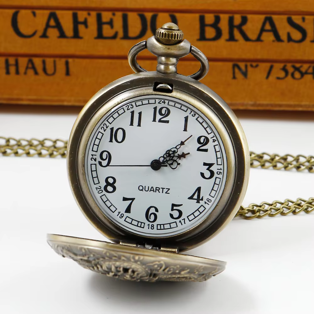 Dominant Cool Chinoiserie Dragon Pocket Watch Mens Vintage Necklace Quartz Pocket FOB Watch Exquisite Gift