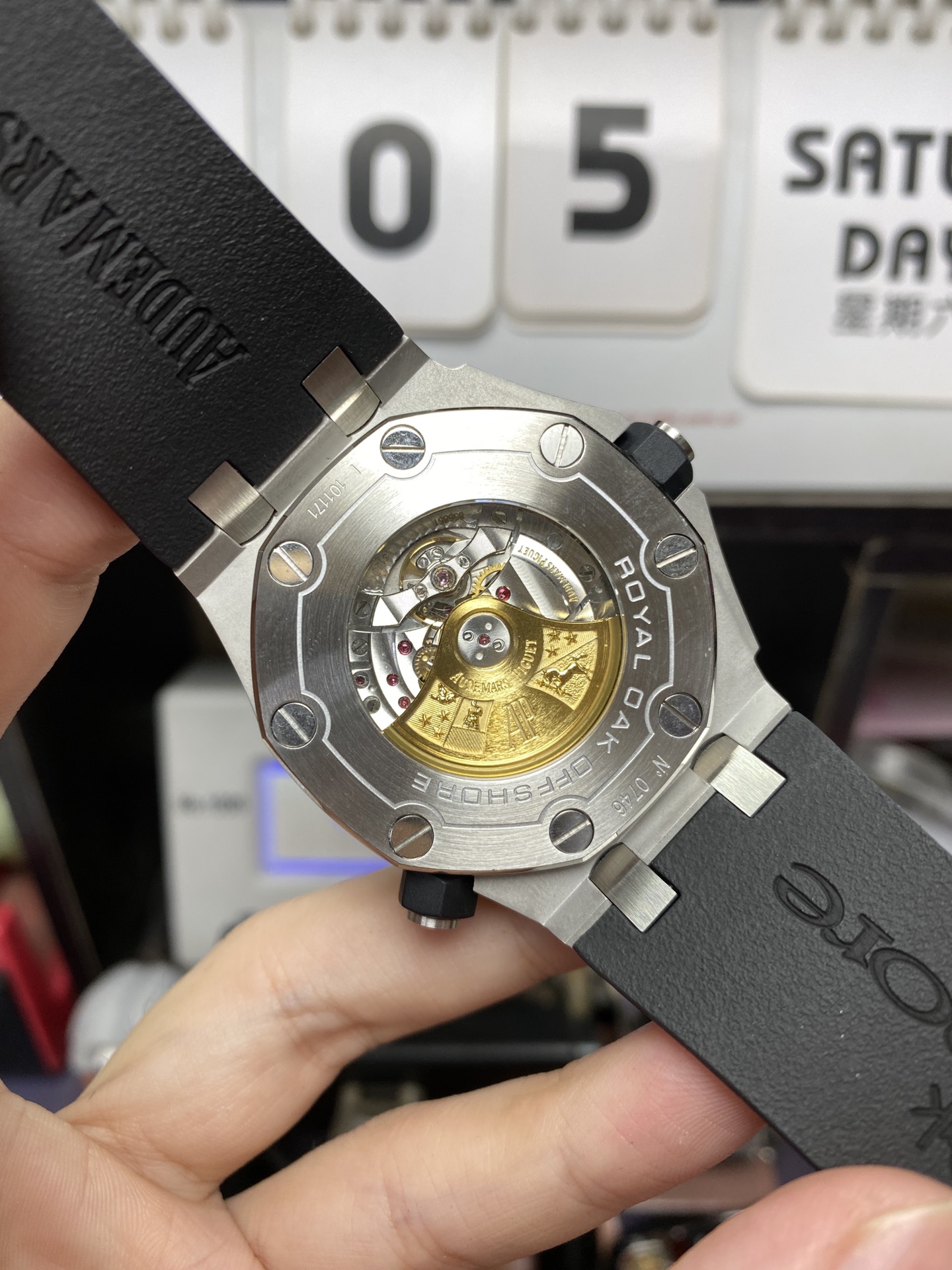 Audemars Piguet Royal Oak Offshore Series 15710ST.OO.A002CA.02, White Dial Rubber Strap, 42mm Size.