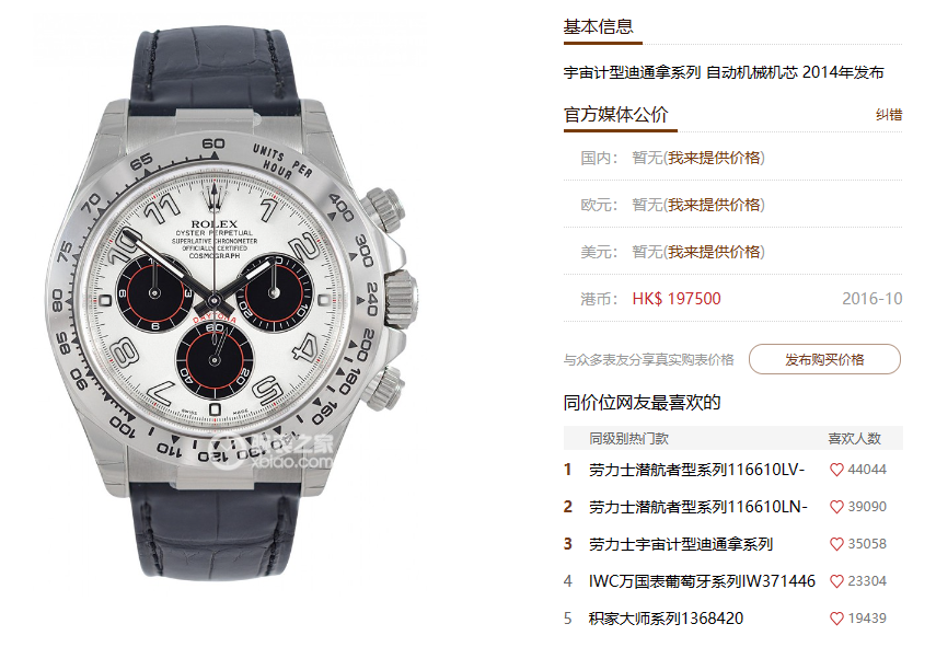 Rolex Cosmograph Daytona Series 116519-L(FC), Platinum Panda Dial, 40mm size.