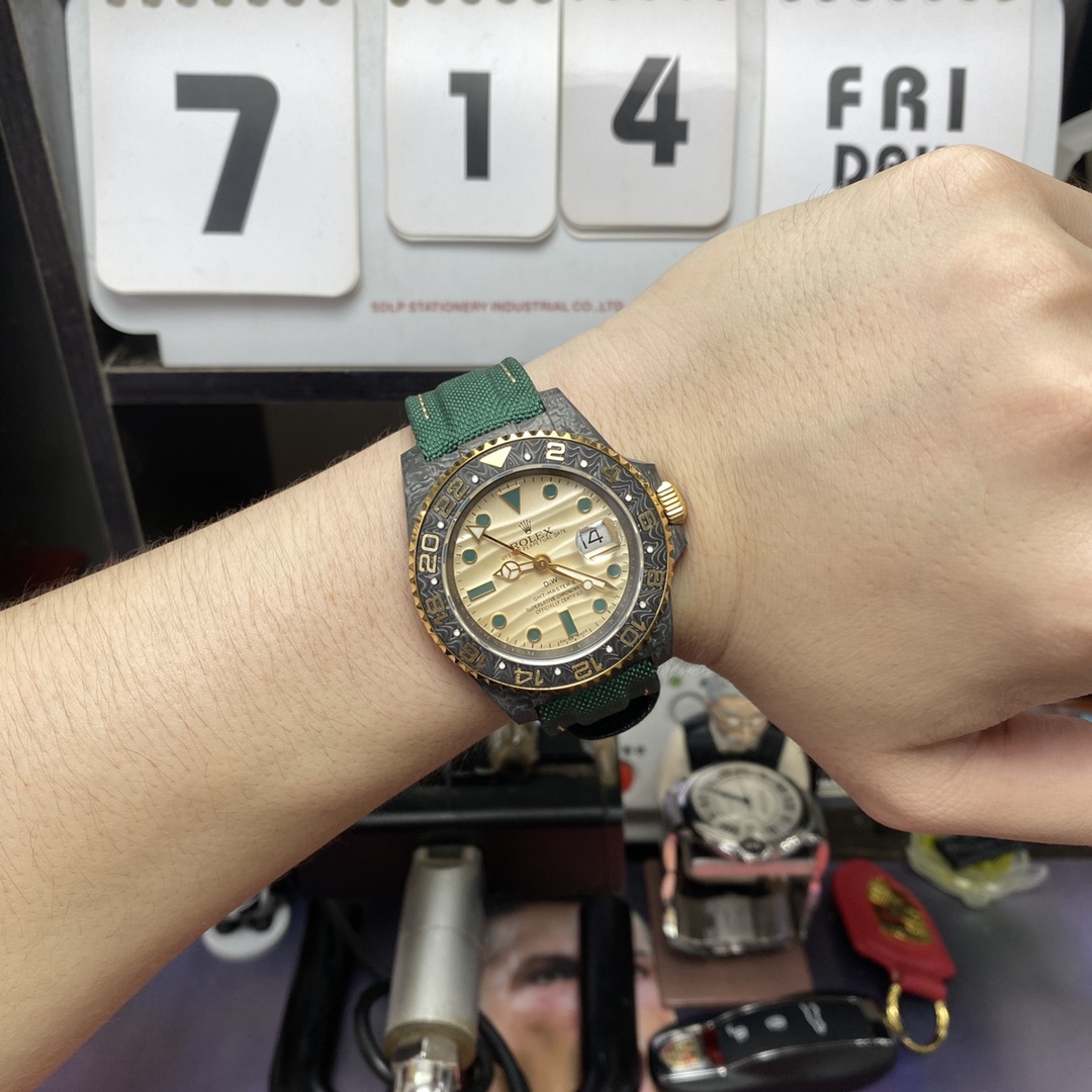 Rolex GMT-MASTER Ⅱ DIW modify diw modify Desert Eagle carbon fiber shell 3186 movement rubber strap