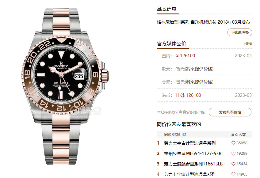 Rolex GMT-Master II Series m126711chnr-0002, Sand Dial Rose Gold Case, 40mm Size.