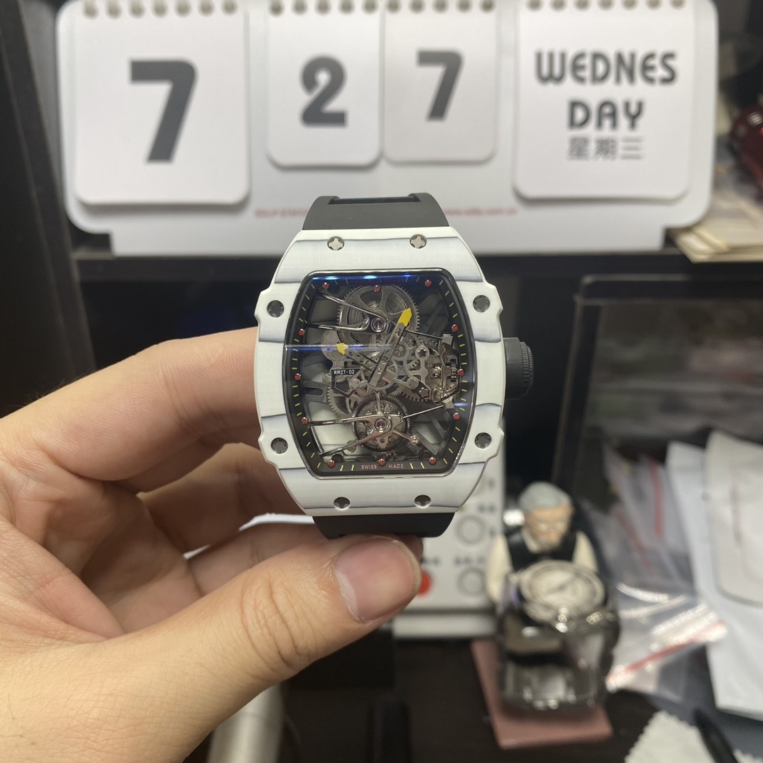 Richard Mille Men's Collection series RM27-02, Sapphire Crystal Nylon Strap and Titanium Buckle, 47.77×39.7 size.